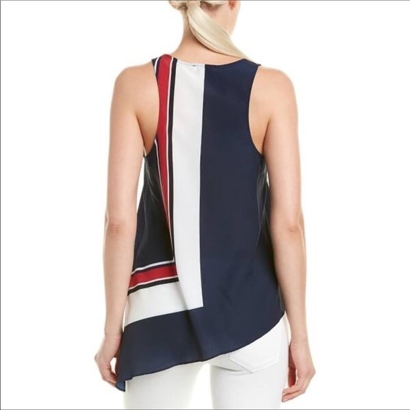 Joie Edweina Top Sleeveless Asymmetrical Navy NWT - Picture 4 of 10